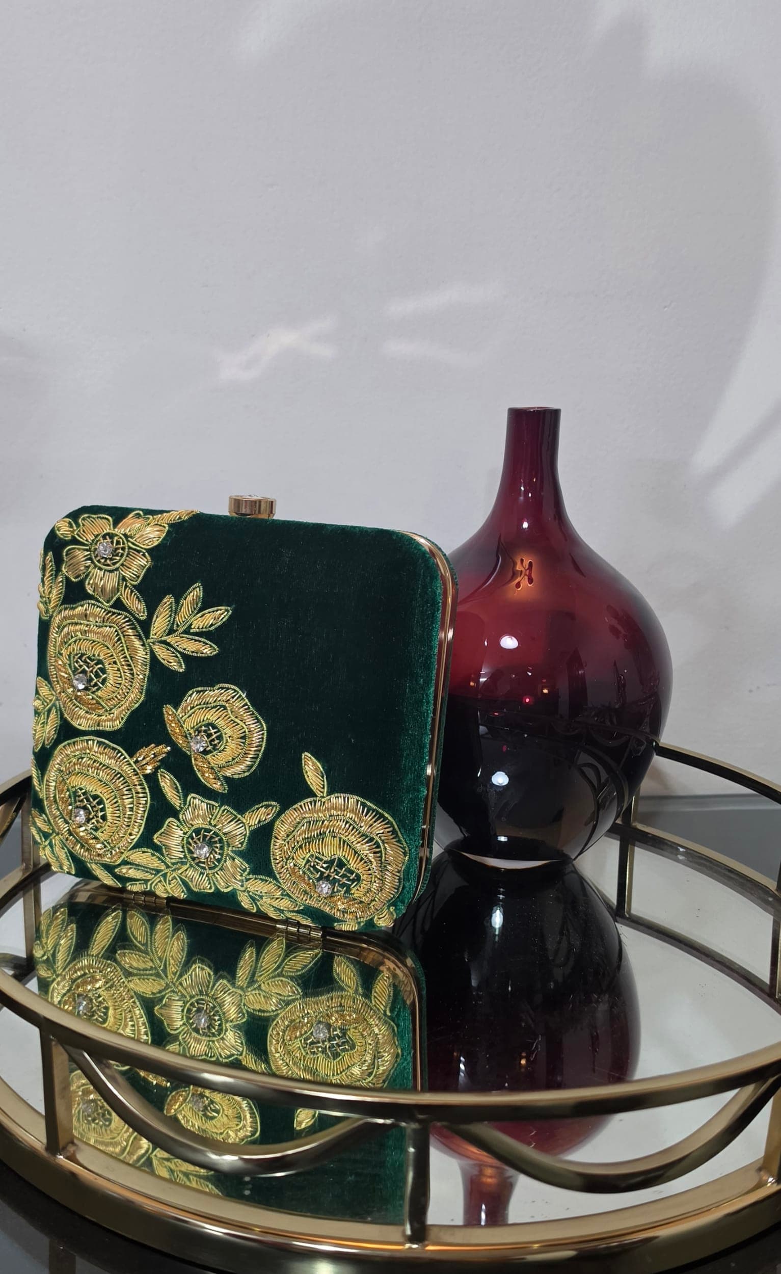 Rosalia Emerald Clutch