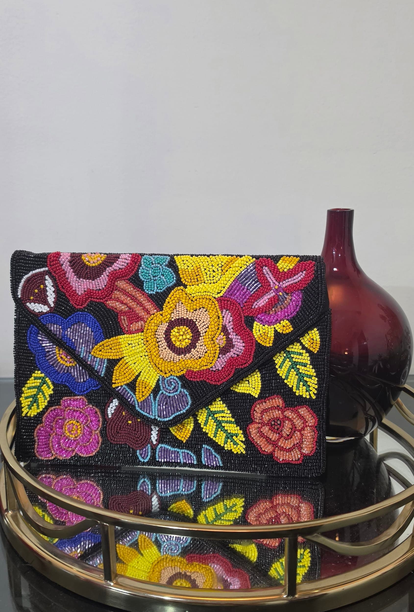 Fiore Noir Envelope Clutch