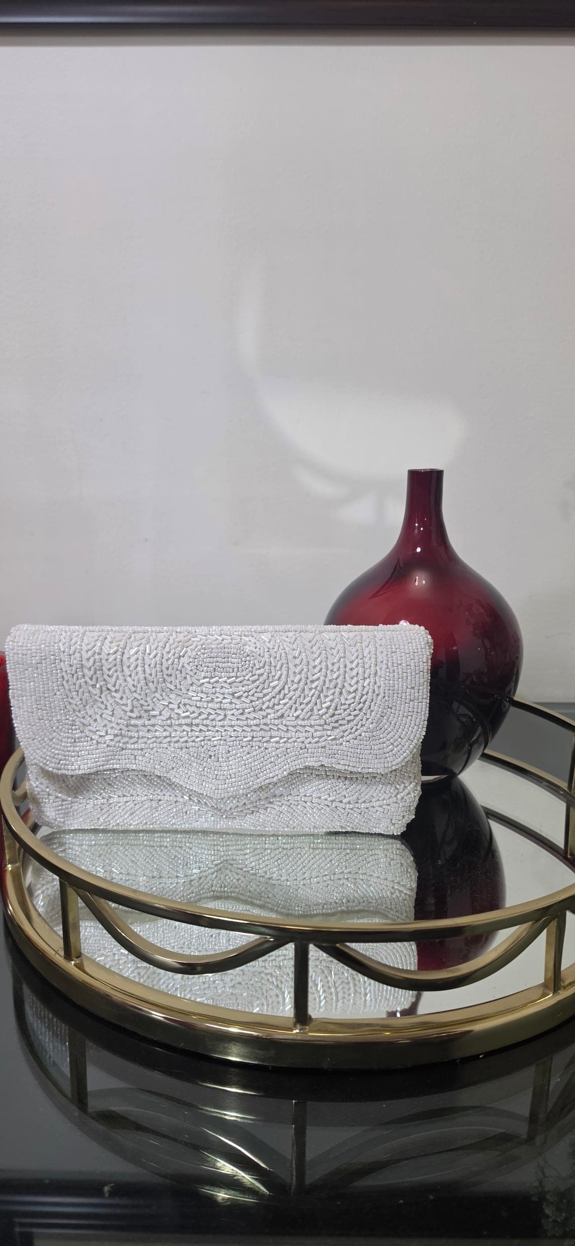 Onda Ivory Wave Clutch