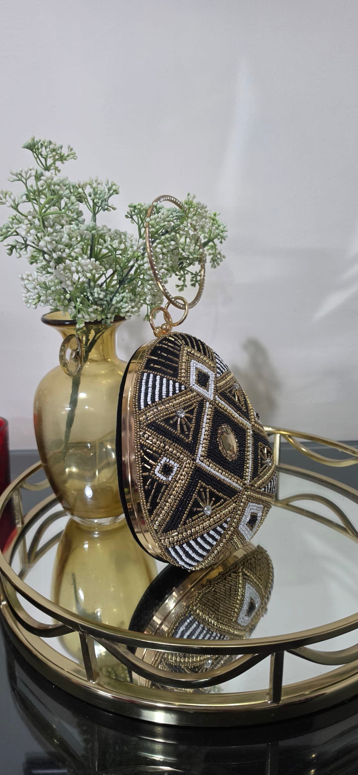 Nera Geometric Oval Clutch
