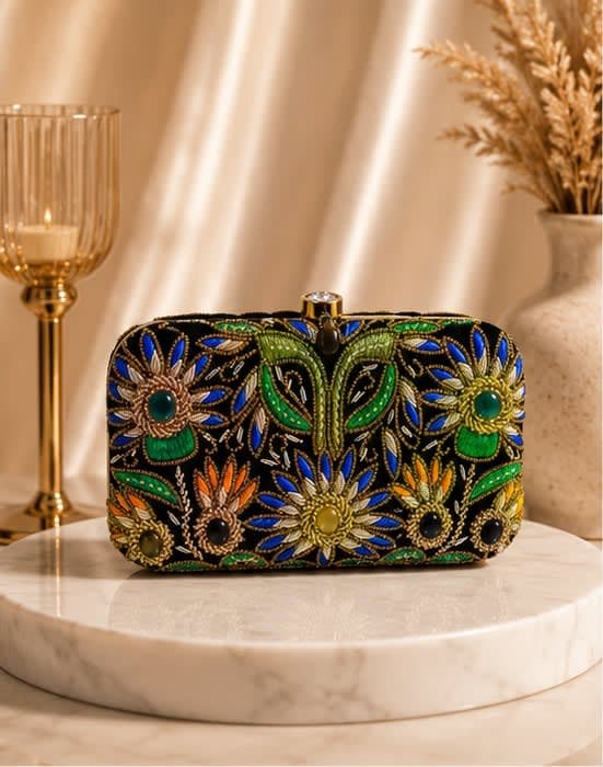 Pavone Noir Box Clutch