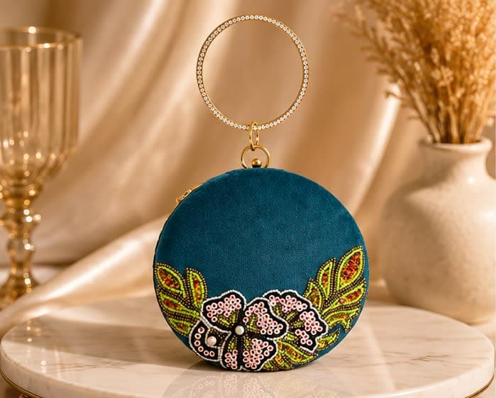 Azzurra Teal Circle Bag