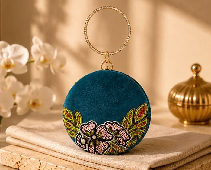 Azzurra Teal Circle Bag
