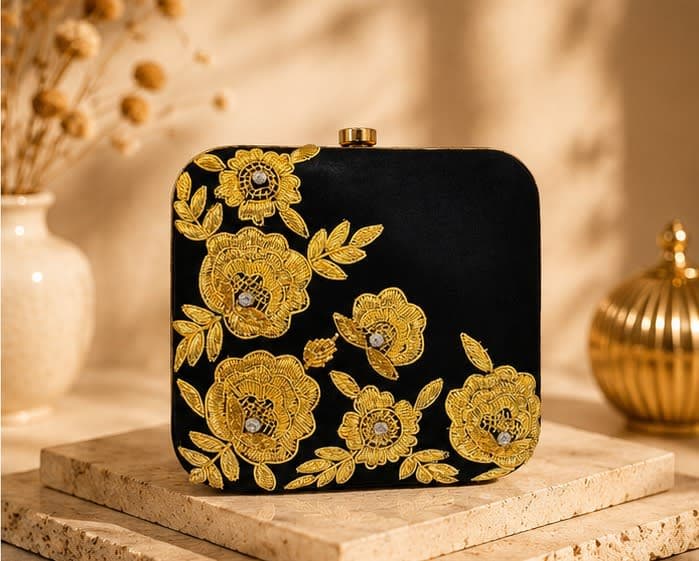 Rosa Nera Velvet Clutch