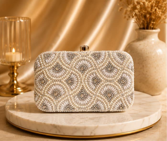Luna Pearl Deco Clutch
