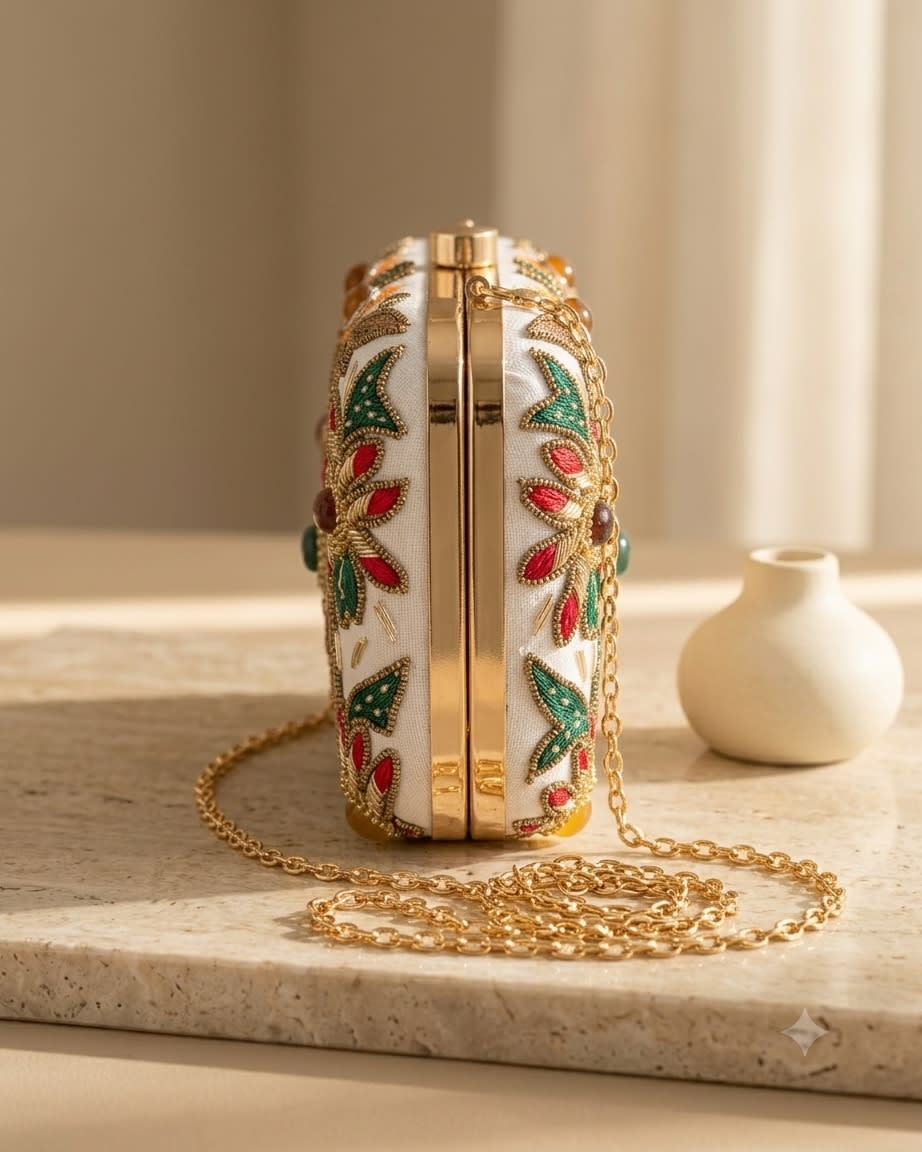 Volare Ivory Box Clutch