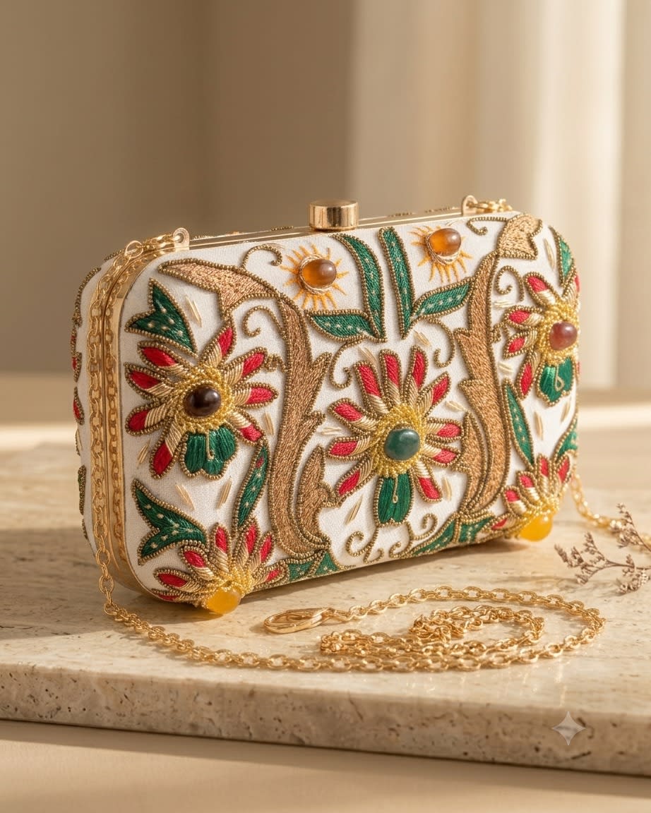 Volare Ivory Box Clutch